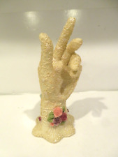 Dezine Handpainted Hand Glove Roses Ribbon Victorian. picture