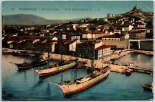 VINTAGE POSTCARD VIEW OF THE HARBOR PORT AT MARSEILLES FRANCE c. 1910 picture