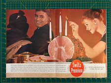 1960 Vintage Swift's Premium Ham Christmas Dinner Woman Candles 2 Pg Print Ad Z1 picture