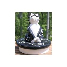 Whimsiclay by Amy Lacombe LOVE STRUCK Ceramic Cat w/ Glasses Candle Topper NIB picture