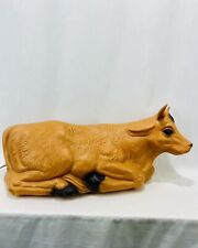 Vintage TPI Christmas Nativity Cow Bull Blow Mold & Light Cord Stable Animal picture