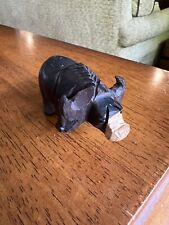 Small Vintage Eccentric Ironwood Wood Carving Bison Buffalo Figurine Mini 3” picture
