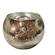 Diamond Star Corp Round Silver Mercury Glass Bowl Planter Dish Home Decor picture