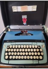 Blue Smith-Corona Galaxie Twelve 12 Vintage Typewriter With Case picture