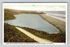 Trinidad CA-California, Fresh Water Lagoon, Redwood Highway Vintage Postcard picture
