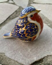 Vintage Royal Crown Derby Robin Bird Paperweight Stopper Bone China FLAW picture