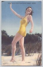 Postcard  Massachusetts Nantasket Beach Bathing Beauty Pin Up Swim Suit Vintage picture