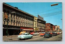 Postcard OH Elyria Ohio c1950s Broad Street Downtown Business Section V22 picture
