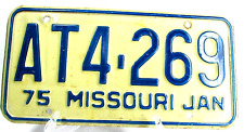 Vintage Missouri 1975 Retired Car Truck License Plate AT4 269 State Tag picture