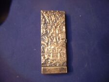 Unusual Ornate Bronze Spanish Stamp Box with Historical Motif picture