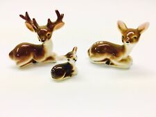 Miniature Porcelain Deer Family Set Vintage 1960's Japan 3 Piece Set Deer Family picture