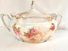 RS Prussia Porcelain Tureen-Antique RS Prussia Covered Bowl-RS Prussia Roses picture
