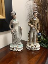 Pair Of  Vintage Capodimonte Italy Signed Figurines 13