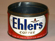 Vintage 1958 EHLERS COFFEE Advertising Tin Can GOLDEN ANNIVERSARY Key Opened picture