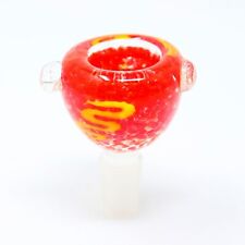 14mm Red Yellow Liner Glass Bowl THICK Tobacco Slide Bowl 14 mm Male THB-61 picture