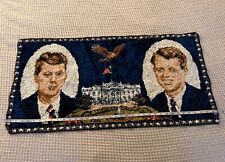 Vintage velvet Kennedy brothers JFK RFK white house tapesty president USA fringe picture