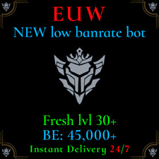 EUW Unranked LoL Fresh Acc League of Legends lvl 30 level Smurf Safe New bot 45k picture
