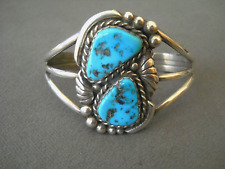 Southwestern Native American Navajo Kingman Turquoise Sterling Silver Bracelet picture