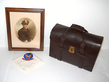 RARE WWII ID LOT USAAF PILOT'S FRAMED PHOTO LEATHER BRIEFCASE BANDANNA SCARF picture