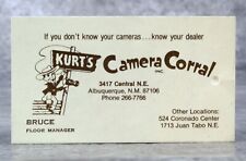 Kurt's Camera Corral Business Card Albuquerque New Mexico picture