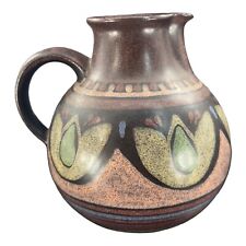 Vintage Mid Century Porta Celi Spain Pitcher Carafe Pottery Hand Painted Ceramic picture