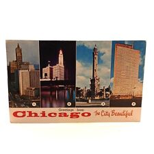 Postcard 1960 Greetings from Chicago The City Beautiful Divided Posted picture