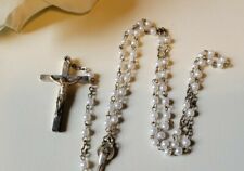 † Gorgeous Delicate Small Faux Pearl Beaded ROSARY 15