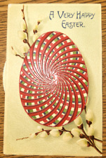 Mechanical Easter Postcard Kaleidoscope Rotating Egg and Pussy Willows picture