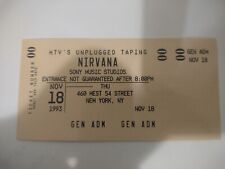 NIRVANA MTV UNPLUGGED Concert Ticket Stub 11/18/93 Vinyl Sticker/Decal 2x4” picture