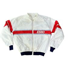 Vintage ESSO Oil racing Jacket Brindilla D-3 Poly Material Large White Red  picture