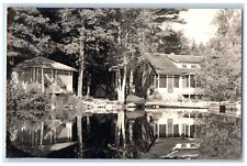 c1930's Big Pine Camp Houses River Bridgton Maine ME Vintage RPPC Photo Postcard picture