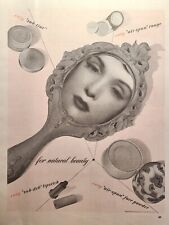 Coty Makeup Beauty Mirror Air-Spun Rouge Powder Lipstick Vintage Print Ad 1942 picture