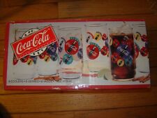 COKE Coca-Cola Always  8pc 16oz Cooler Glasses Drinkware set Indiana Glass NEW picture