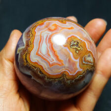 372.2G Natural Polished Banded amethyst Crystal BALL Madagascar 4981+ picture