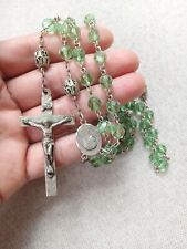 † BLESSED ST CLARE ASSISI SEALED RELIC POCKET SHRINE BUY STERLING GREEN ROSARY † picture