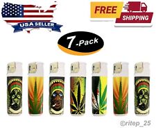 Rasta Neon Electronic Disposable Lighters, Assorted  Colors (7 Lighters) - New picture