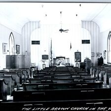 c1950s Nashua IA RPPC Little Brown Church in Valley Real Photo Postcard Vtg A107 picture
