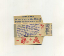 Vintage 1930's CRACKER JACK United States State Puzzle Cardboard Prize picture