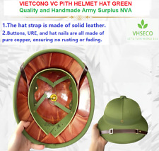 VIETCONG VC PITH HELMET HAT GREEN Quality and Handmade Army Surplus NVA picture