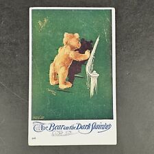 ANTIQUE 1906 C. TWELVETREES SIGNED DB POST CARD BEAR DARK STAIRWAY POSTCARD picture