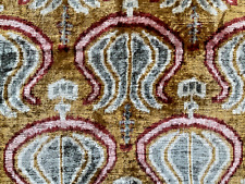 Velvet Ikat Fabric Traditional Handmade Silk Cotton Turkish 20 x 50 Piece picture