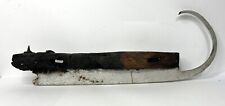 Vintage 19th Century Antique Ice Skate Wooden Footbed Iron Front Curls damaged. picture