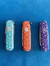 Victorinox Set Of 3  Classic SD Swiss Army Knife. Bubbles 3D Pattern picture