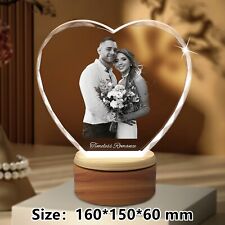Personalized 3D Crystal Photo Gift Heart  Birthday Anniversary Mother's Day Gift picture