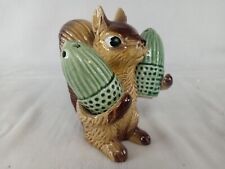 Vintage Acorn Salt And Pepper Shakers Squirrel Holder Made In Japan picture