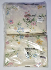 Vintage NOS 60s 70s JC Penny Early Spring Full Fitted & Flat Sheet Set NWT picture