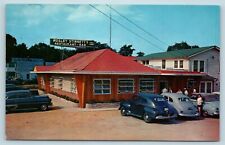 Postcard MD Chesapeake Beach Wesley Stinnett's Restaurant & Bar c1950s Cars X2 picture