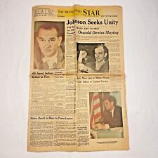 Minneapolis Star Newspaper November 22 1963 Johnson Seeks Unity Vintage picture