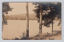 Postcard RPPC Mississippi River? Water Trees picture