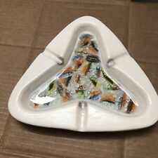California Pottery Ashtray  Crackle Art Glass Mosaic Triangle Black Friday sale picture